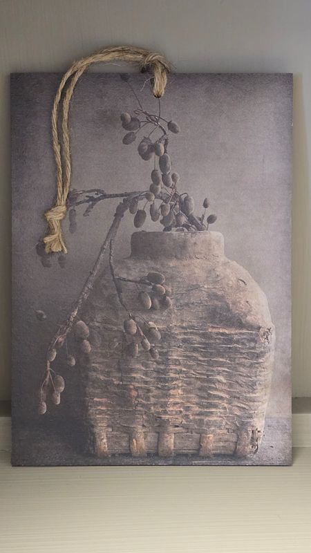 VINTAGE CLAY BASKET IMAGE ON AN A5 DECO BOARD