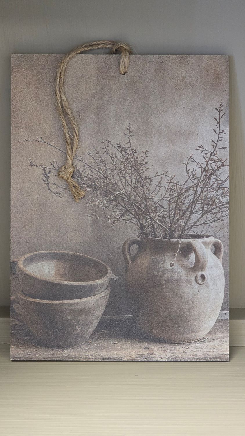 VINTAGE JUG AND BOWLS IMAGE ON AN A5 DECOR BOARD