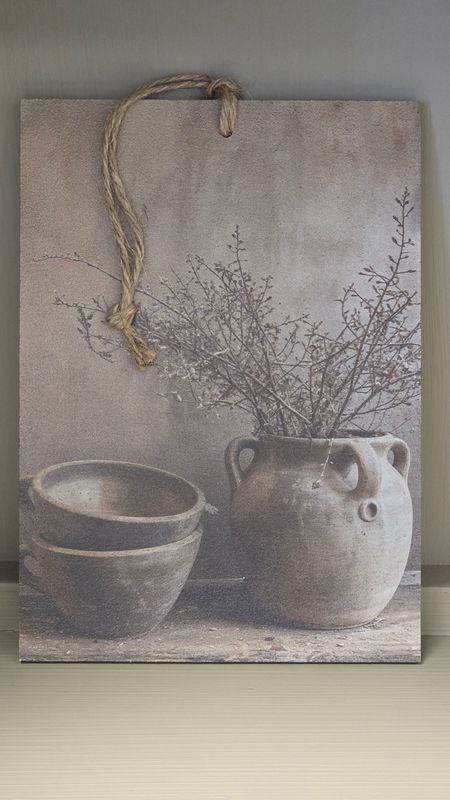 VINTAGE JUG AND BOWLS IMAGE ON AN A5 DECOR BOARD