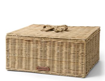 RUSTIC RATTAN BOW STORAGE BOX IN LARGE RUSTIC RATTAN BOW STORAGE BOX IN LARGE