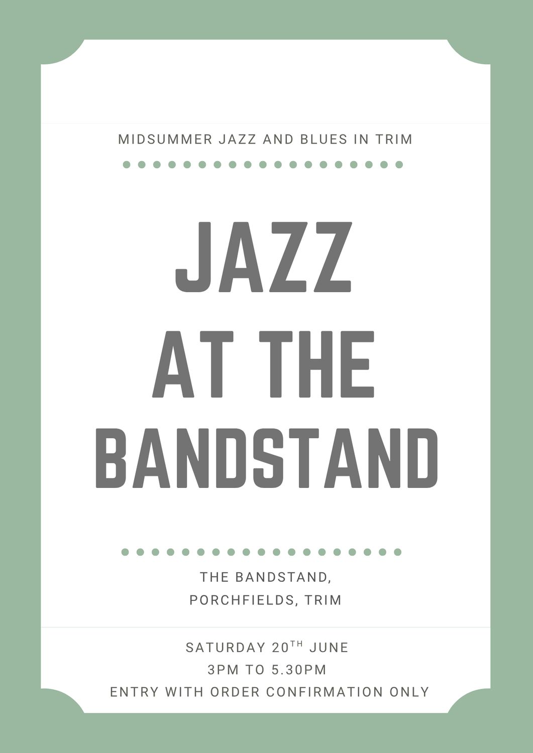 JAZZ AT THE BANDSTAND TICKET