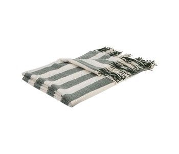 BLOCK STRIPE THROW IN WHITE AND GREEN BLOCK STRIPE THROW IN WHITE AND GREEN
