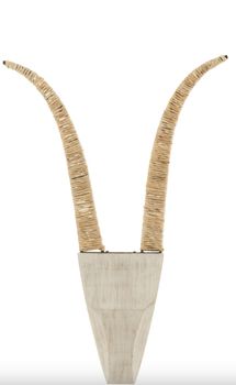 TALL BULL WALL DECOR IN WOOD AND REED TALL BULL WALL DECOR IN WOOD AND REED