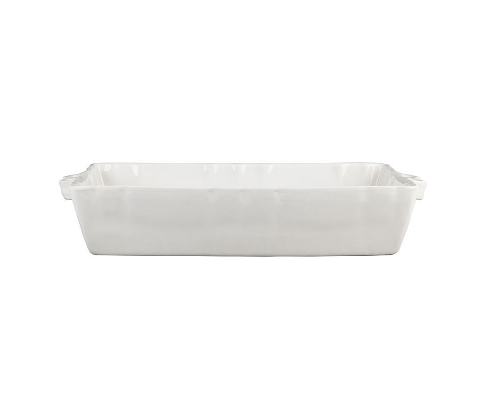WHITE STONEWARE OVEN DISH 36 X 23 X 7CM