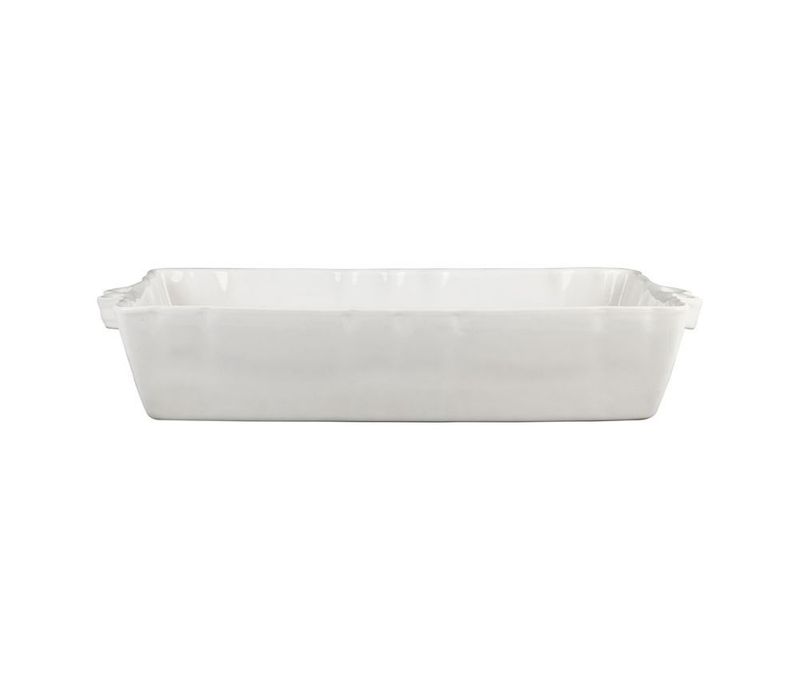 WHITE STONEWARE OVEN DISH 36 X 23 X 7CM