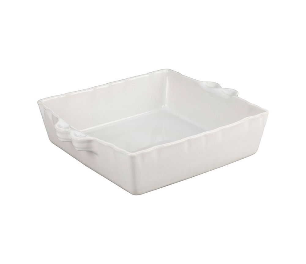 WHITE SQUARE STONEWARE OVEN DISH 29 X 25 X 7CM