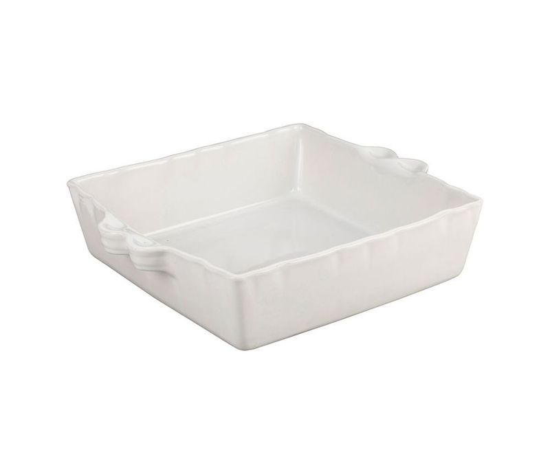 WHITE SQUARE STONEWARE OVEN DISH 29 X 25 X 7CM