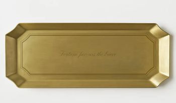 BRASS TRAY - FORTUNE FAVOURS THE BRAVE