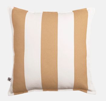 NOA STRIPE OUTDOOR CUSHION IN OCHRE 45x45cm