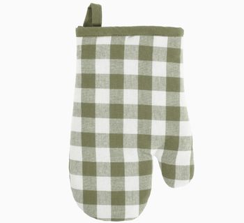 GINGHAM OVEN GLOVE IN GREEN GINGHAM OVEN GLOVE IN GREEN