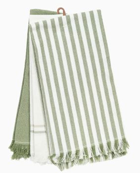 CAVENDISH TEA TOWELS IN GREEN SET OF 3 CAVENDISH TEA TOWELS IN GREEN SET OF 3