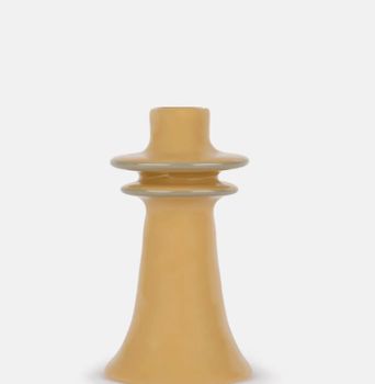MUSTARD STONEWARE CANDLE HOLDER MUSTARD STONEWARE CANDLE HOLDER