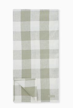 SAGE GREEN GINGHAM LINEN TABLE RUNNER 280x35cm SAGE GREEN GINGHAM LINEN TABLE RUNNER 280x35cm