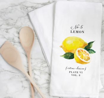 WHITE LEMON TEA TOWEL
