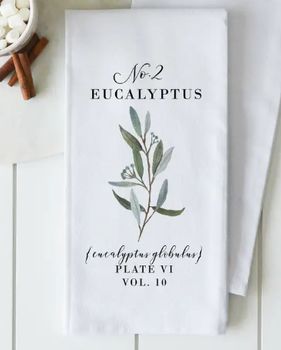 WHITE EUCALYPTUS TEA TOWEL WHITE EUCALYPTUS TEA TOWEL