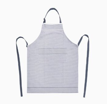 BLUE AND WHITE STRIPE COTTON APRON