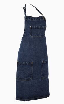 STONEWASHED DENIM APRON WITH POCKETS