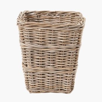 RATTAN SQUARE WASTE PAPER BASKET