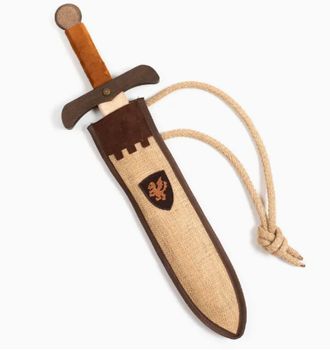 WOODEN SWORD AND JUTE POUCH WOODEN SWORD AND JUTE POUCH