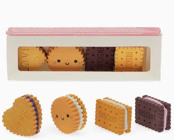 PACK OF 4 BISCUIT SHAPE ERASERS PACK OF 4 BISCUIT SHAPE ERASERS