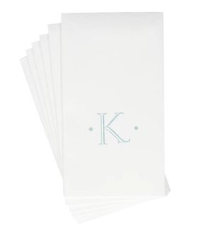 MONOGRAM PAPER LINEN GUEST NAPKINS - INITIAL K MONOGRAM PAPER LINEN GUEST NAPKINS - INITIAL K