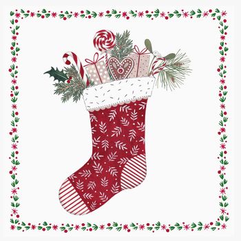FESTIVE FILLED STOCKING PAPER LUNCH NAPKINS 20 PACK