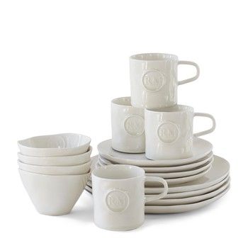 PORTOFINO DINNERWARE SET OF 16 PIECES IN WHITE