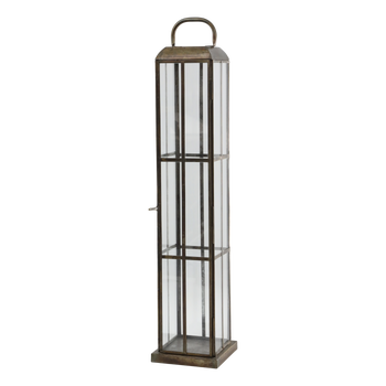 LARGE BRASS LANTERN WITH BAR DETAIL