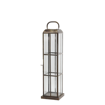 MEDIUM BRASS LANTERN WITH BAR DETAIL