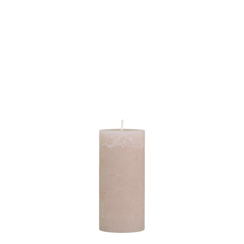 RUSTIC PILLAR CANDLE IN DUSTY ROSE 15x7cm