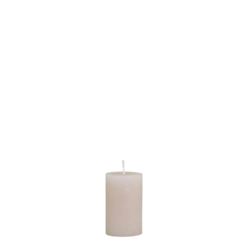RUSTIC PILLAR CANDLE IN DUSTY ROSE 8x5cm