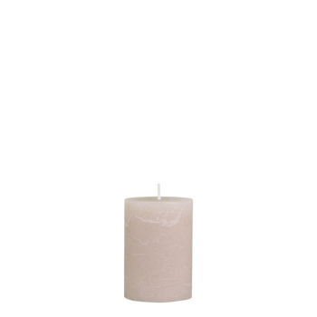 RUSTIC PILLAR CANDLE IN DUSTY ROSE 10x7cm