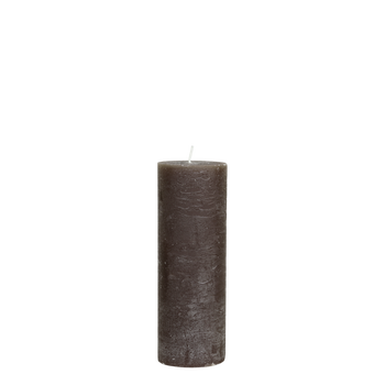 RUSTIC PILLAR CANDLE IN COFFEE 20x7cm