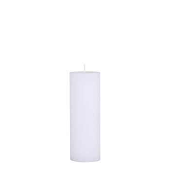 RUSTIC PILLAR CANDLE IN WHITE 20x7cm
