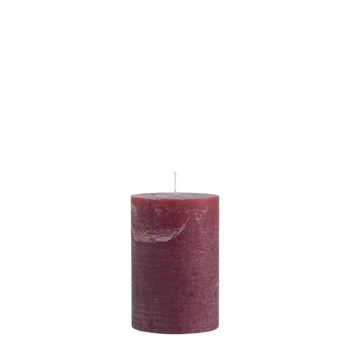 RUSTIC PILLAR CANDLE 15x9.6cm IN RED