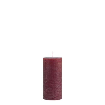 RUSTIC PILLAR CANDLE IN DARK RED15x7cm