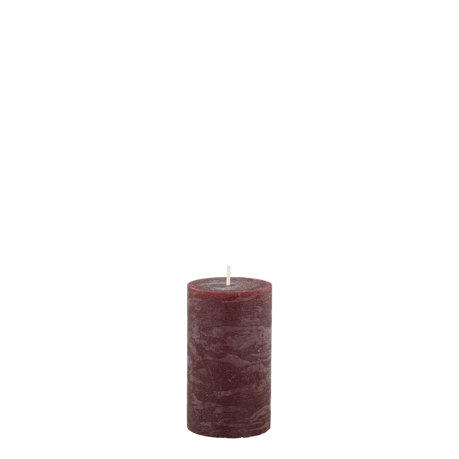 RUSTIC PILLAR CANDLE 10x6cm IN DARK RED