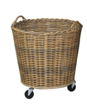 LARGE ROUND PE RATTAN BASKET ON CASTORS LARGE ROUND PE RATTAN BASKET ON CASTORS