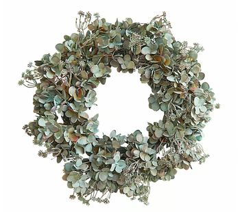 FAUX HYDRANGEA WREATH
