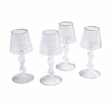 GLASS LAMP STYLE TEA LIGHT HOLDER