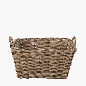 LARGE RECTANGULAR HANDLED BASKET