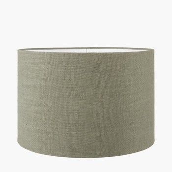 OLIVE GREEN LINEN DRUM SHADE 50cm OLIVE GREEN LINEN DRUM SHADE 50cm