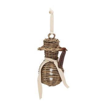 RUSTIC RATTAN SNOWMAN ORNAMENT RUSTIC RATTAN SNOWMAN ORNAMENT