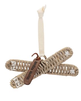 RUSTIC RATTAN SKIES ORNAMENT RUSTIC RATTAN SKIES ORNAMENT