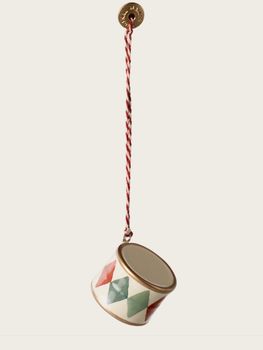METAL DRUM ORNAMENT IN CLASSIC GREEN SMALL