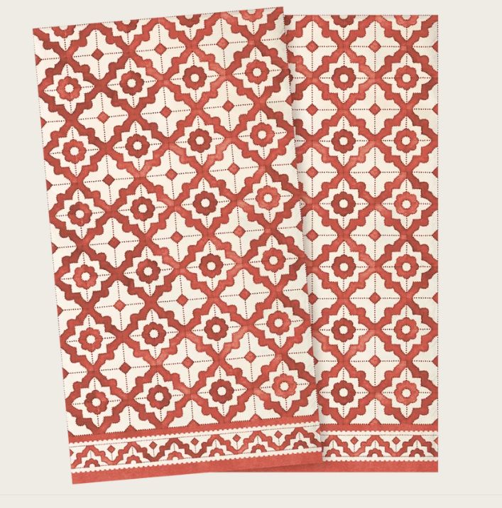 RED MOSAIC PAPER BUFFET NAPKIN