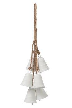 JUTE ROPE WITH 6 WHITE METAL BELLS JUTE ROPE WITH 6 WHITE METAL BELLS