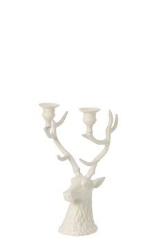 WHITE DEER CANDLE HOLDER