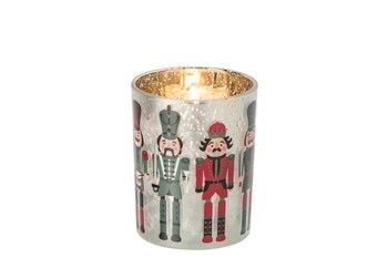 NUTCRACKER SILVER GLASS VOTIVE NUTCRACKER SILVER GLASS VOTIVE