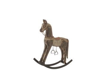 LARGE WOODEN ROCKING HORSE